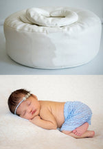 Newborn BeanBag Ottoman Round Pillow 33x10inch White Newborn Photography Posing Pillow Infant Bean Bag Positioner poser