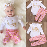 2019 New Fashion Baby Girls Infant Newborn Cute Soft Comfortable Playsuit Romper+Pants Clothes Outfits 2Pcs Set Hot Sale