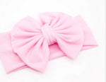 Newborn Infant Baby Girl Bow-not Headband Toddler Cotton Solid 6 Styles Cute Hair Band Accessories Headwear Head Wrap Pudcoco (Pink)