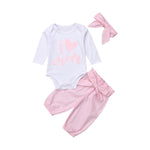 Pudcoco Girl Set 0-24M 3pcs Baby Girls Romper+Long Pants+Headband Cute Outfits Toddler Kid Clothing Set
