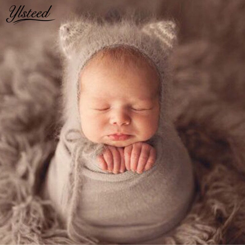 Ylsteed Crochet Newborn Mohair Hat Baby Photography Props Cute Animal Style Newborn Baby Caps  Infant Photography Accessories