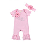 Pudcoco Girl Jumpsuits Newborn Baby Girls Flower Romper Jumpsuit Headband Outfits Clothes Set