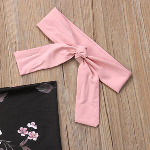 2018 Brand New Newborn Infant Baby Girls Cotton Floral Print Blanket Swaddle Muslin Wrap Swaddling Sleeping Bag+Headwear 2PCS