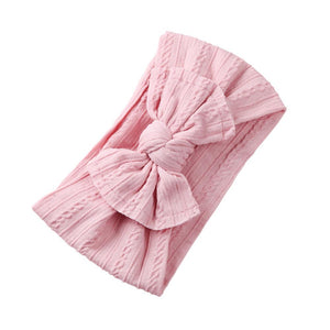 Wide Baby Nylon Newborn Headband Knotted Bow Hair Band Braid Bows Baby Hair Accessories for Infants 27 Colors JFNY099