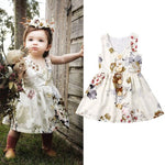 Summer Cute Princess Sleeveless Flower Baby Girls Toddler Kids Dress Button Party Pageant Tutu Dresses Clothes