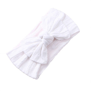 Wide Baby Nylon Newborn Headband Knotted Bow Hair Band Braid Bows Baby Hair Accessories for Infants 27 Colors JFNY099