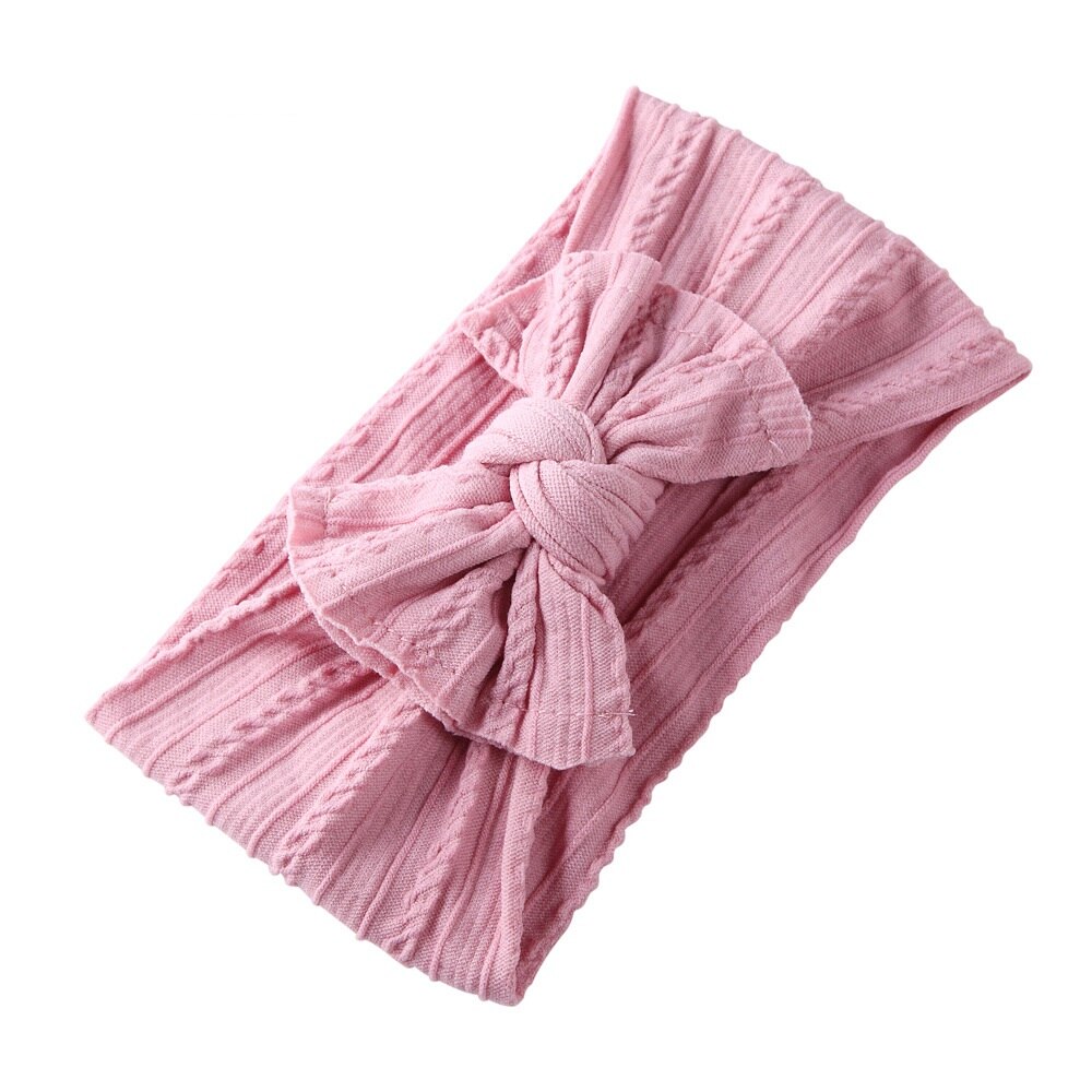 Wide Baby Nylon Newborn Headband Knotted Bow Hair Band Braid Bows Baby Hair Accessories for Infants 27 Colors JFNY099