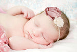 Boutique Artificial Flower Head Bands Beauty Pearl Floral Nylon Hairband For Newborn Kids Safe Headwear Gift Hair Accessories