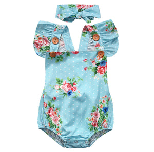 2pcs/Set Newborn Baby Clothes Sleeveless Girl Boy Clothes Casual Design Cotton Baby Rompers With Headband de bebe costumes