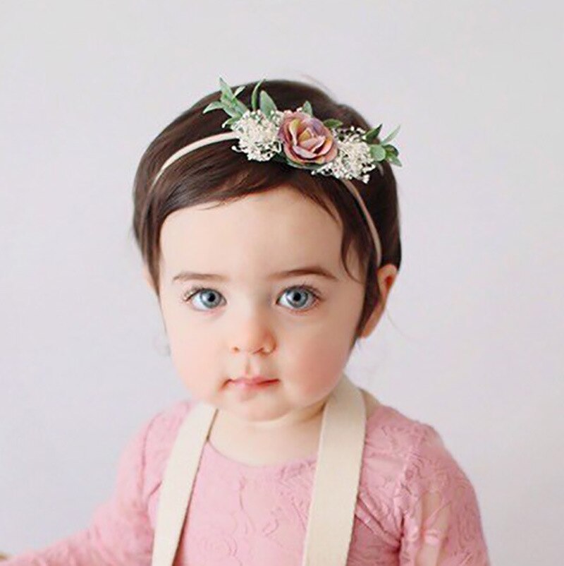 Newborn Nylon Flower Headbands Infant Seaside Headwear Baby Tieback Bunny Headband Girls Flower Crown Eater Bunny Bebes Turban