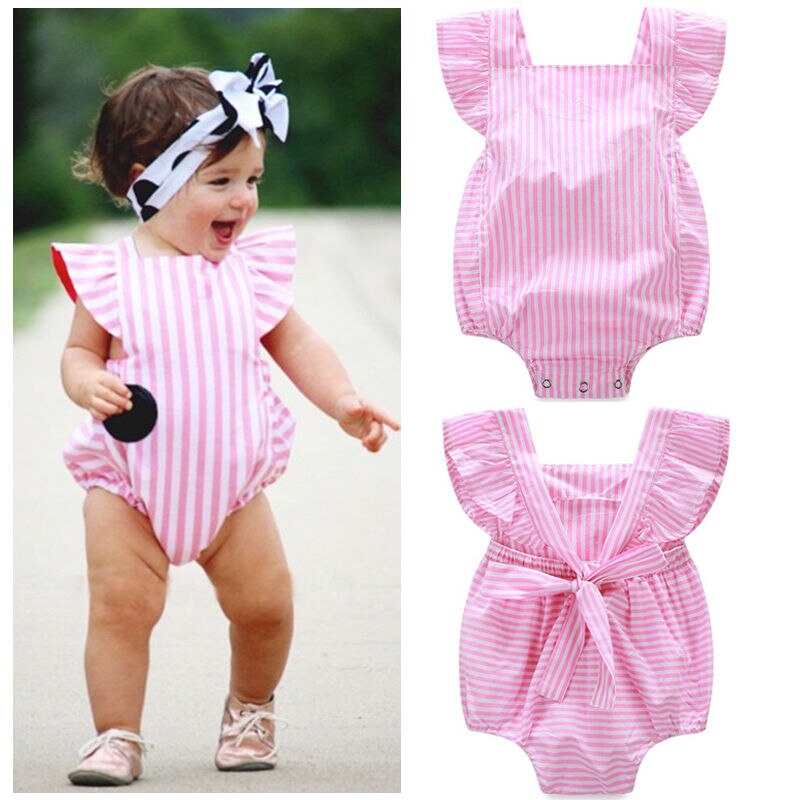 Children Pink Princess Bodysuit Baby Girl Clothes Bodysuit Jumpsuit Outfits Sunsuit 0-18M
