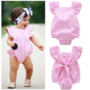 Children Pink Princess Bodysuit Baby Girl Clothes Bodysuit Jumpsuit Outfits Sunsuit 0-18M