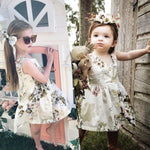 Summer Cute Princess Sleeveless Flower Baby Girls Toddler Kids Dress Button Party Pageant Tutu Dresses Clothes