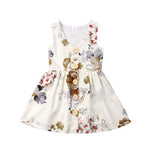 Summer Cute Princess Sleeveless Flower Baby Girls Toddler Kids Dress Button Party Pageant Tutu Dresses Clothes