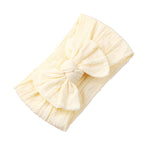 Wide Baby Nylon Newborn Headband Knotted Bow Hair Band Braid Bows Baby Hair Accessories for Infants 27 Colors JFNY099