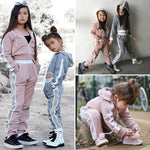 Toddler Kids Baby Girls Zipper Tops Coat+Pants Tracksuit Sportswear 2PCS Set