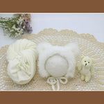 3pcs/set  Newborn Photography Props Blanket  Hat Baby Photography  Wrap Props Bear Doll  Baby Photo Shoot Accessories