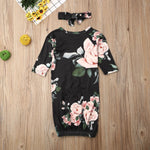 Infant Baby Sleeping Bag Newborn Blanket Swaddle Wrap Gown Floral Outfits 0-9M
