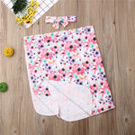 PUDCOCO Newest Soft Infant Swaddle Muslin Blanket Newborn Baby Boys Girls Floral Wrap Swaddling Blanket Set 2PCS Outfits