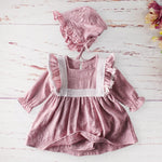 Autumn Girls Baby Birthday Romper Fashion Cotton Long-sleeved One-piece Skirt Rompers Hat Princess Toddler Kids Clothes Outfits