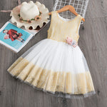 Summer Toddler Girls Lace Cake Dress Kids Sleeveless Floral Mesh Wedding Dresses Children Clothing For Baby Girls 3 to 8 Years