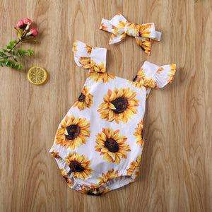0-24M Flower Newborn Infant Baby Girl Rompers Ruffles Sunsuit Jumpsuit Summer Baby Girls Costumes