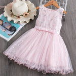 Summer Toddler Girls Lace Cake Dress Kids Sleeveless Floral Mesh Wedding Dresses Children Clothing For Baby Girls 3 to 8 Years