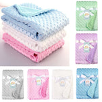Newborn Baby Blankets Warm Fleece Thermal Soft Stroller Sleep Cover Cartoon Beanie Infant Bedding Swaddle Wrap Kids Bath Towel