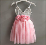 Tulle dress with satin floral sash