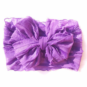 Oversize Lace Bow Baby Headband Wide Soft Flower Silk Hairband for Girl Headwear Children Bow Knot Turban Newbor Infant Headwrap