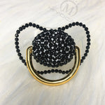 MIYOCAR handmade bling colorful rhinestone pacifier queen and King style pacifier dummy ideal gift  baby showe PBC