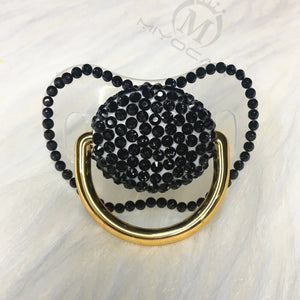 MIYOCAR handmade bling colorful rhinestone pacifier queen and King style pacifier dummy ideal gift  baby showe PBC