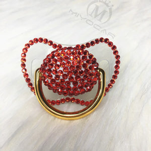 MIYOCAR handmade bling colorful rhinestone pacifier queen and King style pacifier dummy ideal gift  baby showe PBC