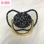 MIYOCAR handmade bling colorful rhinestone pacifier queen and King style pacifier dummy ideal gift  baby showe PBC