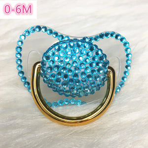 MIYOCAR handmade bling colorful rhinestone pacifier queen and King style pacifier dummy ideal gift  baby showe PBC