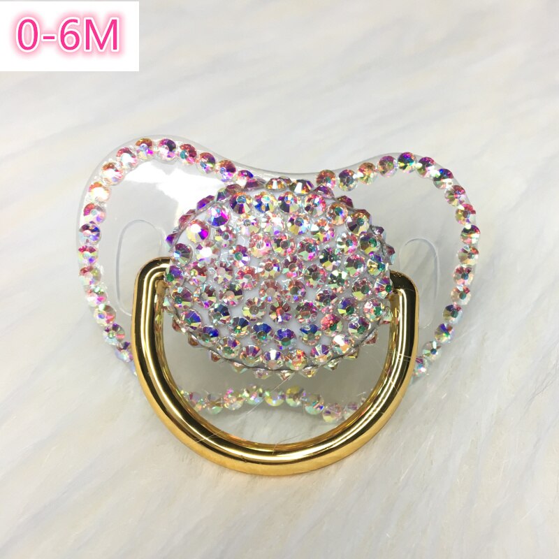 MIYOCAR handmade bling colorful rhinestone pacifier queen and King style pacifier dummy ideal gift  baby showe PBC