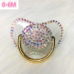 MIYOCAR handmade bling colorful rhinestone pacifier queen and King style pacifier dummy ideal gift  baby showe PBC