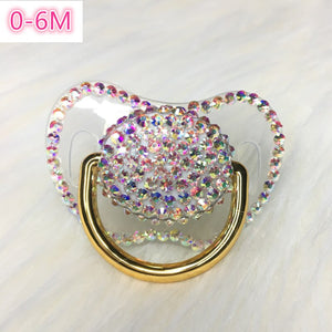 MIYOCAR handmade bling colorful rhinestone pacifier queen and King style pacifier dummy ideal gift  baby showe PBC