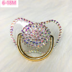 MIYOCAR handmade bling colorful rhinestone pacifier queen and King style pacifier dummy ideal gift  baby showe PBC