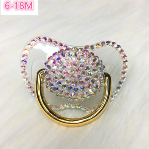 MIYOCAR handmade bling colorful rhinestone pacifier queen and King style pacifier dummy ideal gift  baby showe PBC