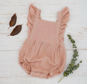 Linen Flutter Sleeve Playsuit