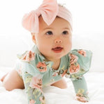 Flutter Sleeve Floral Long Sleeve Onesie